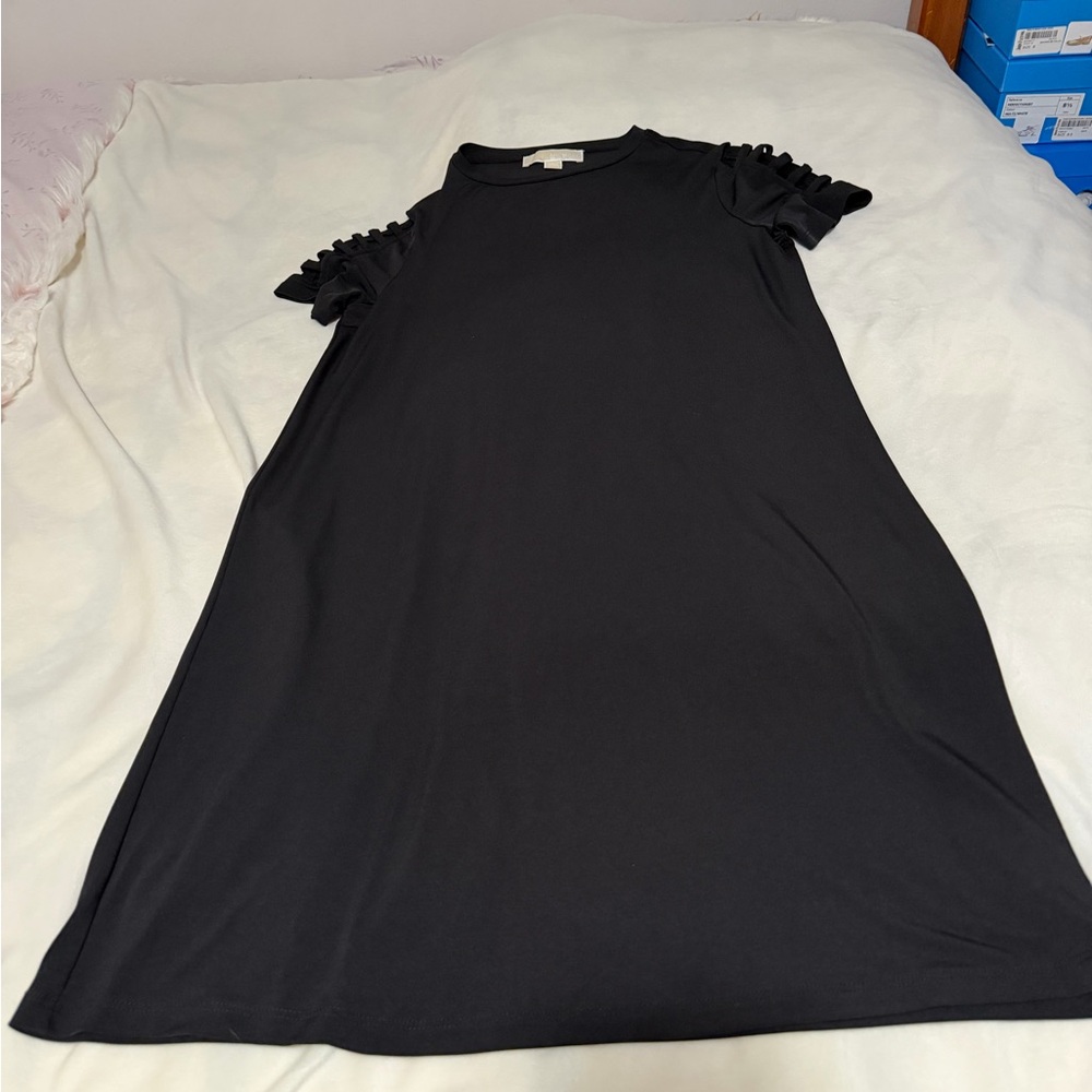 Michael Kors Black Lattice Sleeve Knit Dress Women’s Small